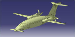 CAD model of the Piaggio P180 assumed as the reference aircraft