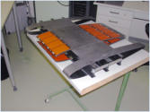 View of the assembled unit with cuts for the allocation of the rubber sheets