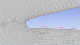 Deformed grid of TE (true scale), cross-section y = 4.2 m (piezo-wing model).